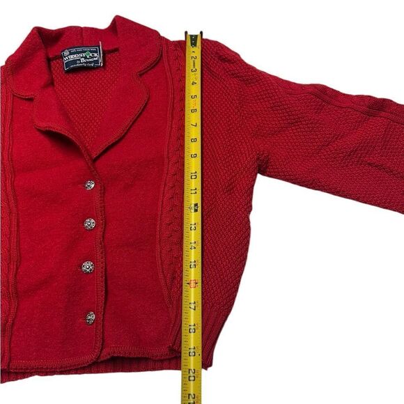 Vintage 100% Pure Virgin Wool Woodstock International by Bernard Red Sweater - Picture 11 of 11